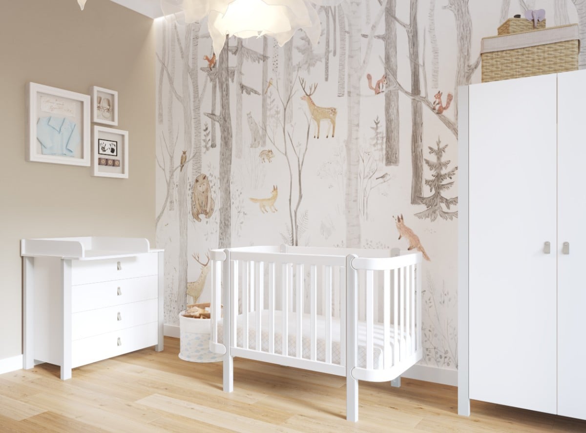 SKY GREY YappyÉtude baby cot and dresser