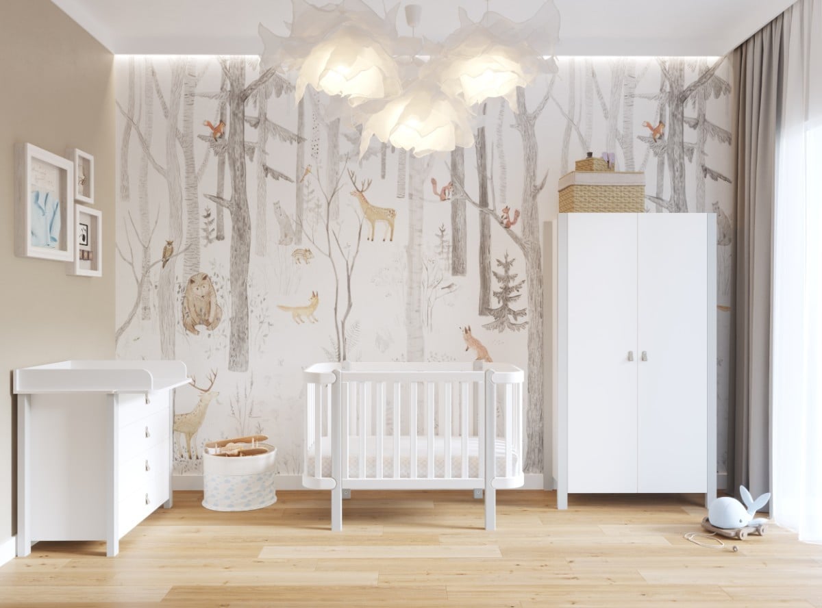 SKY GREY YappyÉtude baby cot dresser and wardrobe