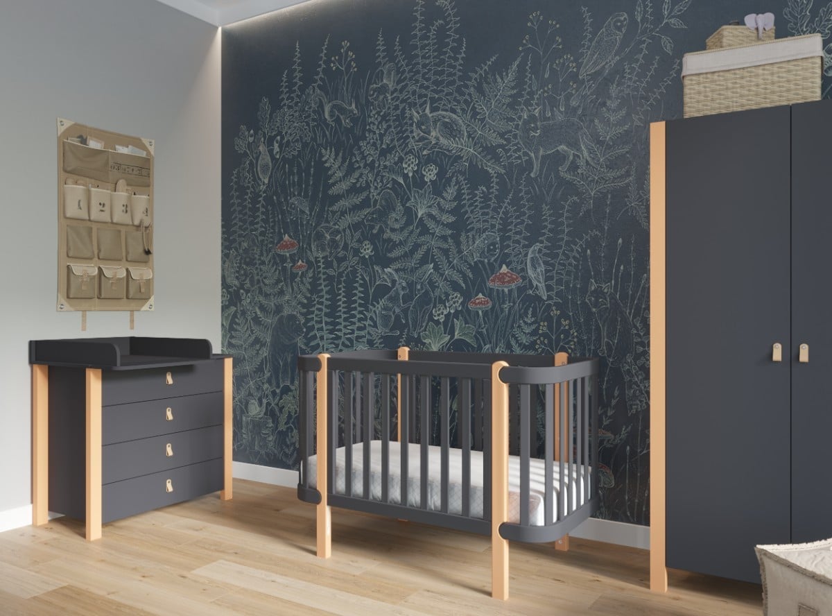 ANTHRACITE YappyÉtude baby cot and dresser