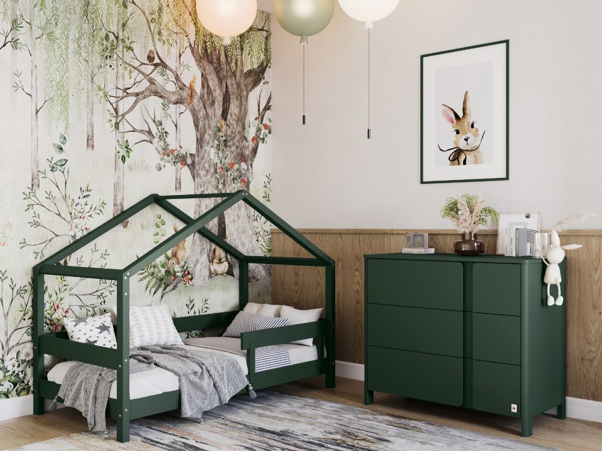GREEN YappyHytte house bed and YappyClassic dresser