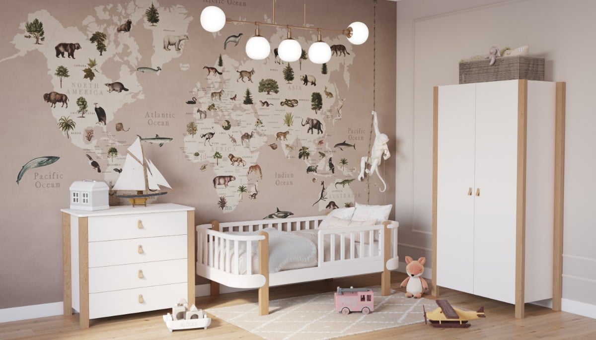 WHITE YappyÉtude Juniorbett, Wickelkommode und Kleiderschrank 