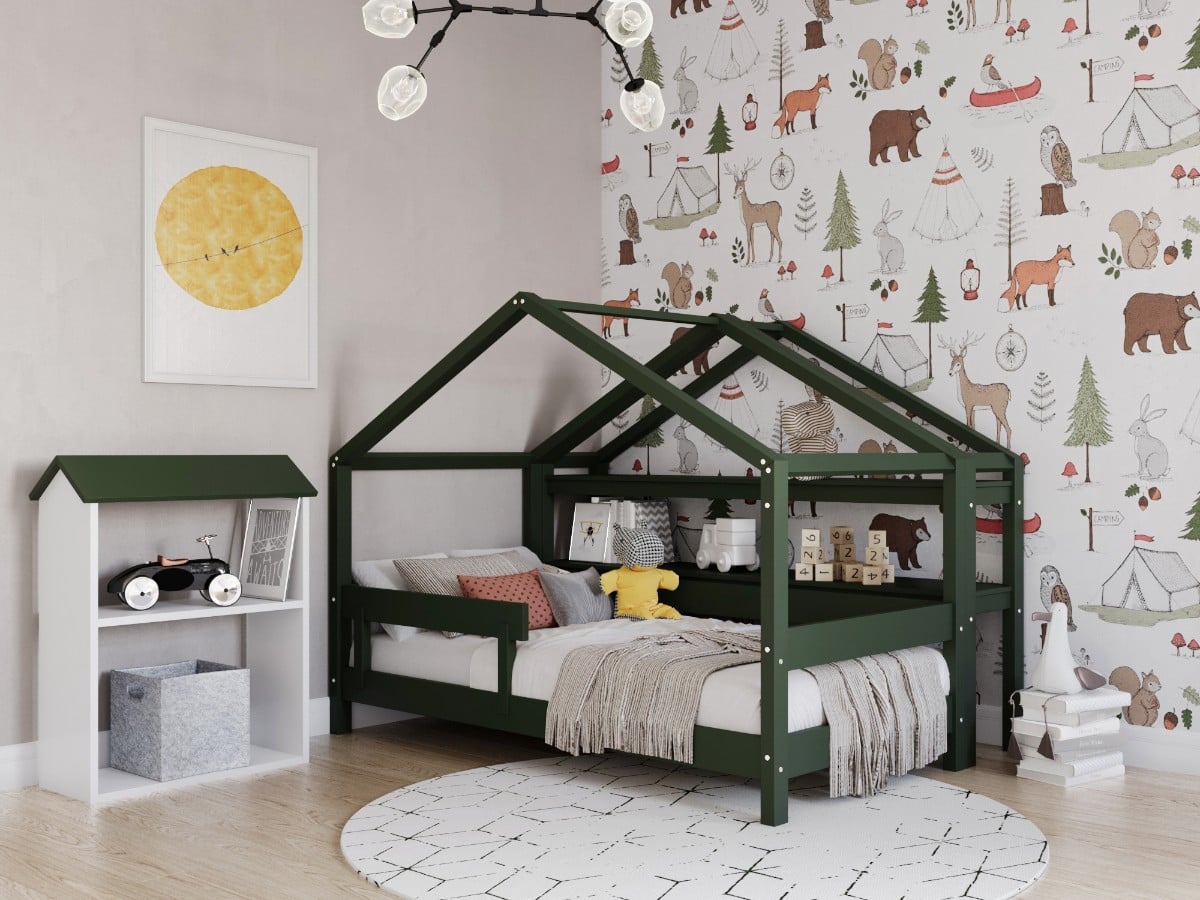 GREEN YappyHytte Hausbett, YappyHytte Regal und YappyHus Regal