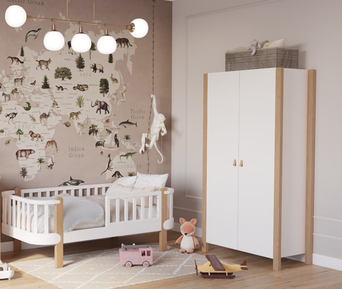 WHITE YappyÉtude Juniorbett und YappyÉtude Kleiderschrank