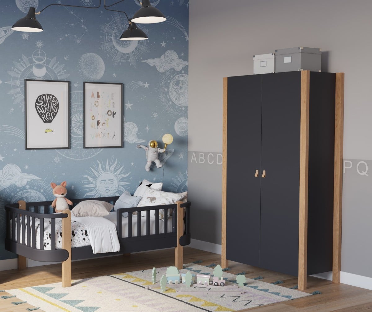 ANTHRACITE YappyÉtude Juniorbett und YappyÉtude Kleiderschrank