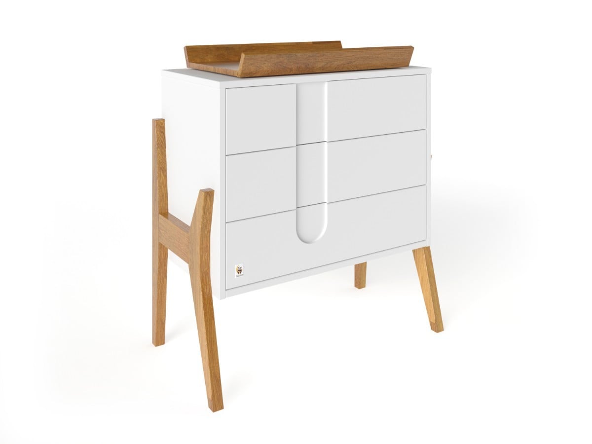 YappyIcon dresser with changing top, WHITE