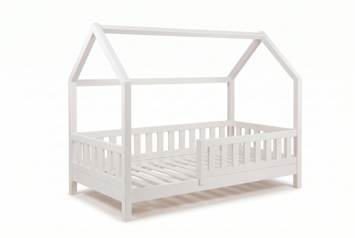 YappyTrygg 160 cm bērnu gulta-mājiņa, WHITE