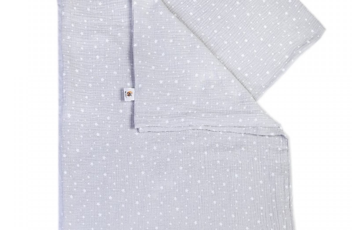  YappyStar Grey gultas veļa 100x130 / 38x55 cm