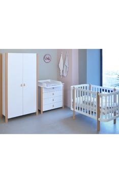 WHITE YappyÉtude baby cot dresser and wardrobe