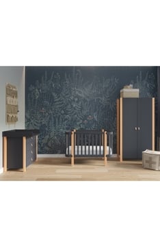 ANTHRACITE YappyÉtude baby cot dresser and wardrobe