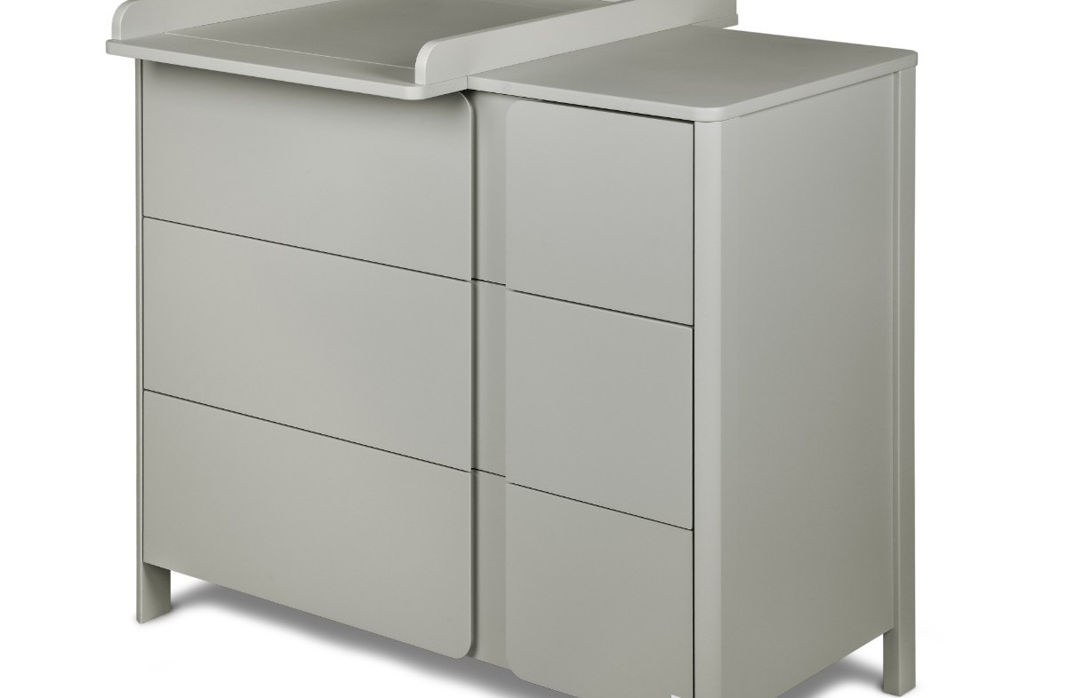  LIGHT GREY lit bébé YappyUno et commode YappyClassic