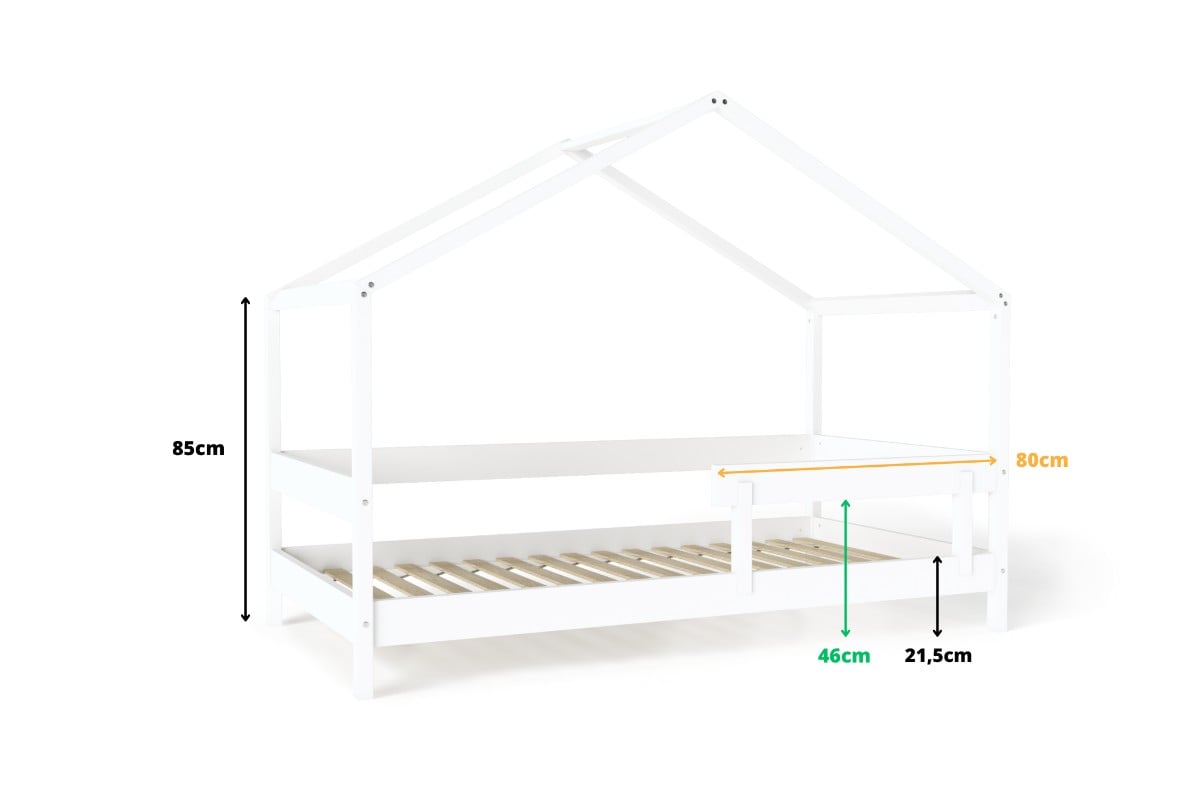  YappyHytte pusaudžu gulta - mājiņa, WHITE