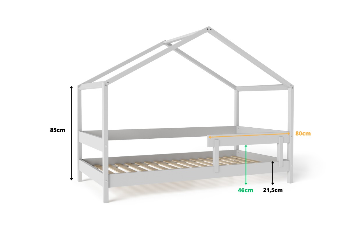  YappyHytte pusaudžu gulta - mājiņa, LIGHT GREY