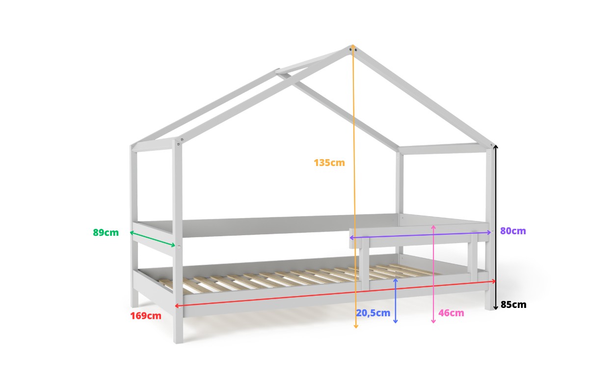  YappyHytte maja-voodi, LIGHT GREY