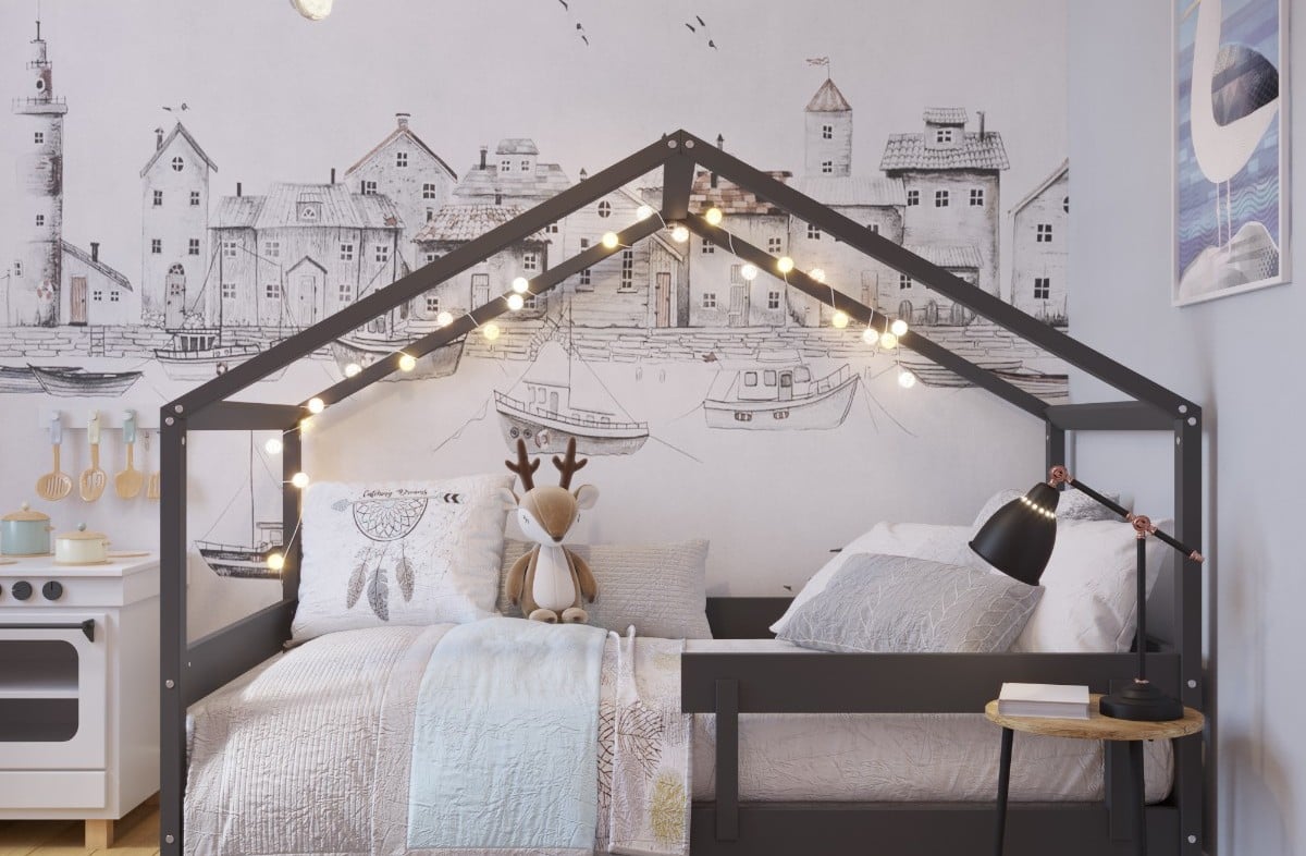  YappyHytte house bed, ANTHRACITE