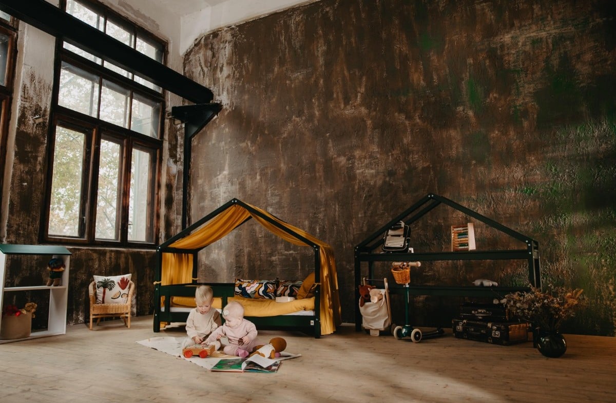  YappyHytte pusaudžu gulta - mājiņa, GREEN Limited