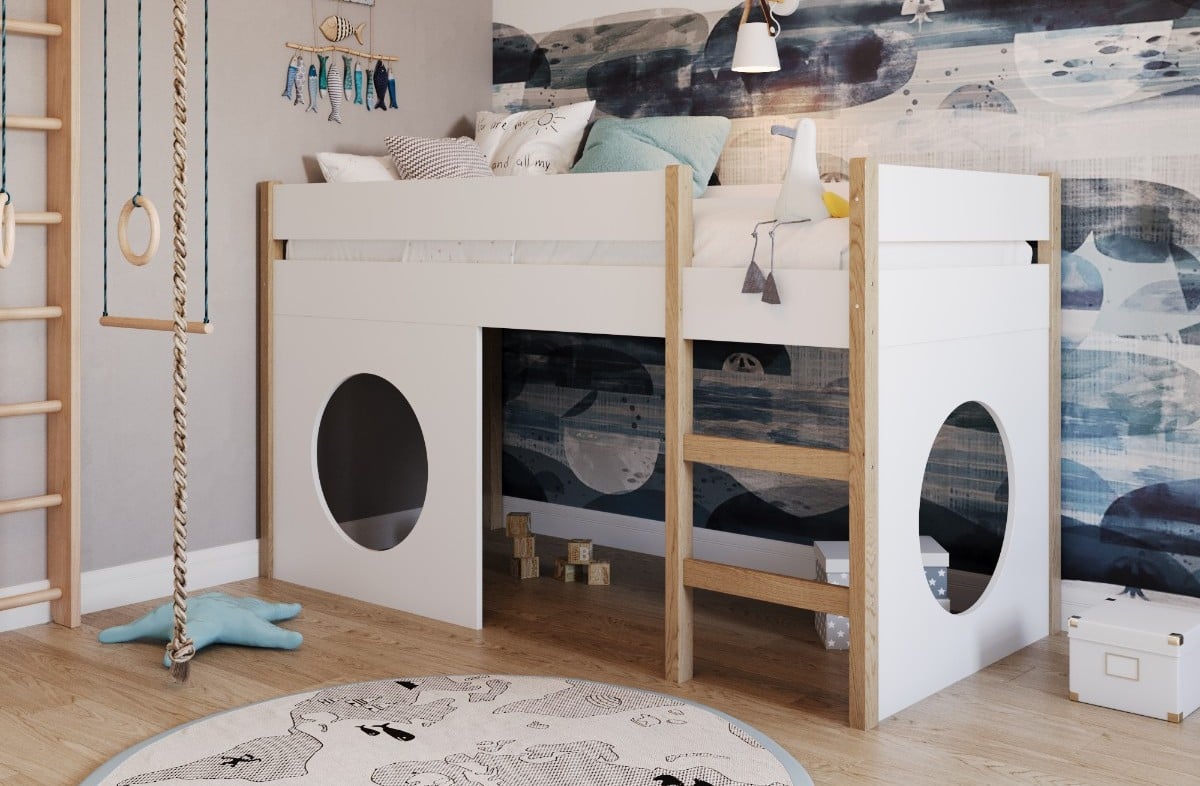  YappyGrott half-high bed, WHITE