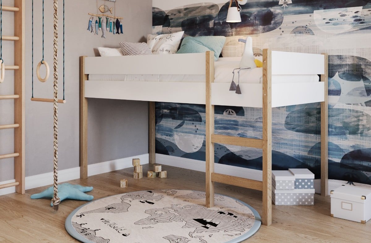  YappyGrott half-high bed, WHITE