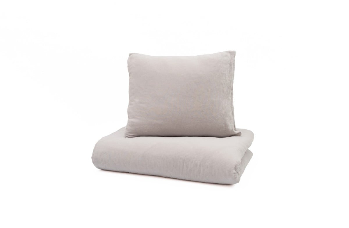  YappyMuslin Silver gultas veļa 150x200 / 50x60 cm