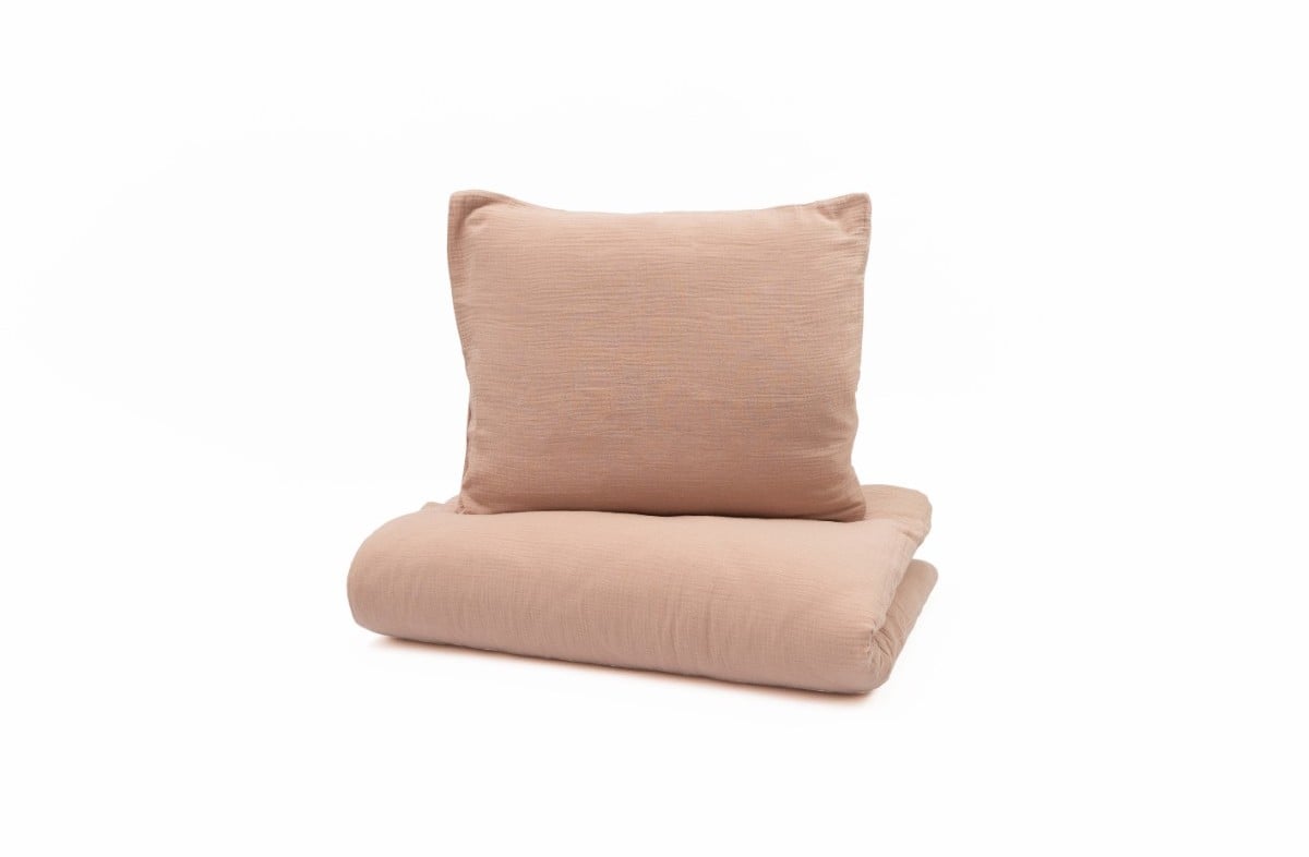  YappyMuslin Cocoa gultas veļa 150x200 / 50x60 cm