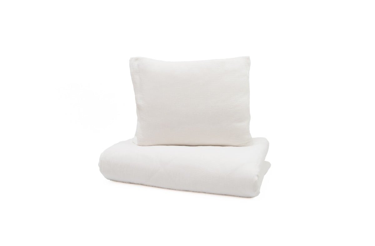  YappyMuslin White gultas veļa 150x200 / 50x60 cm