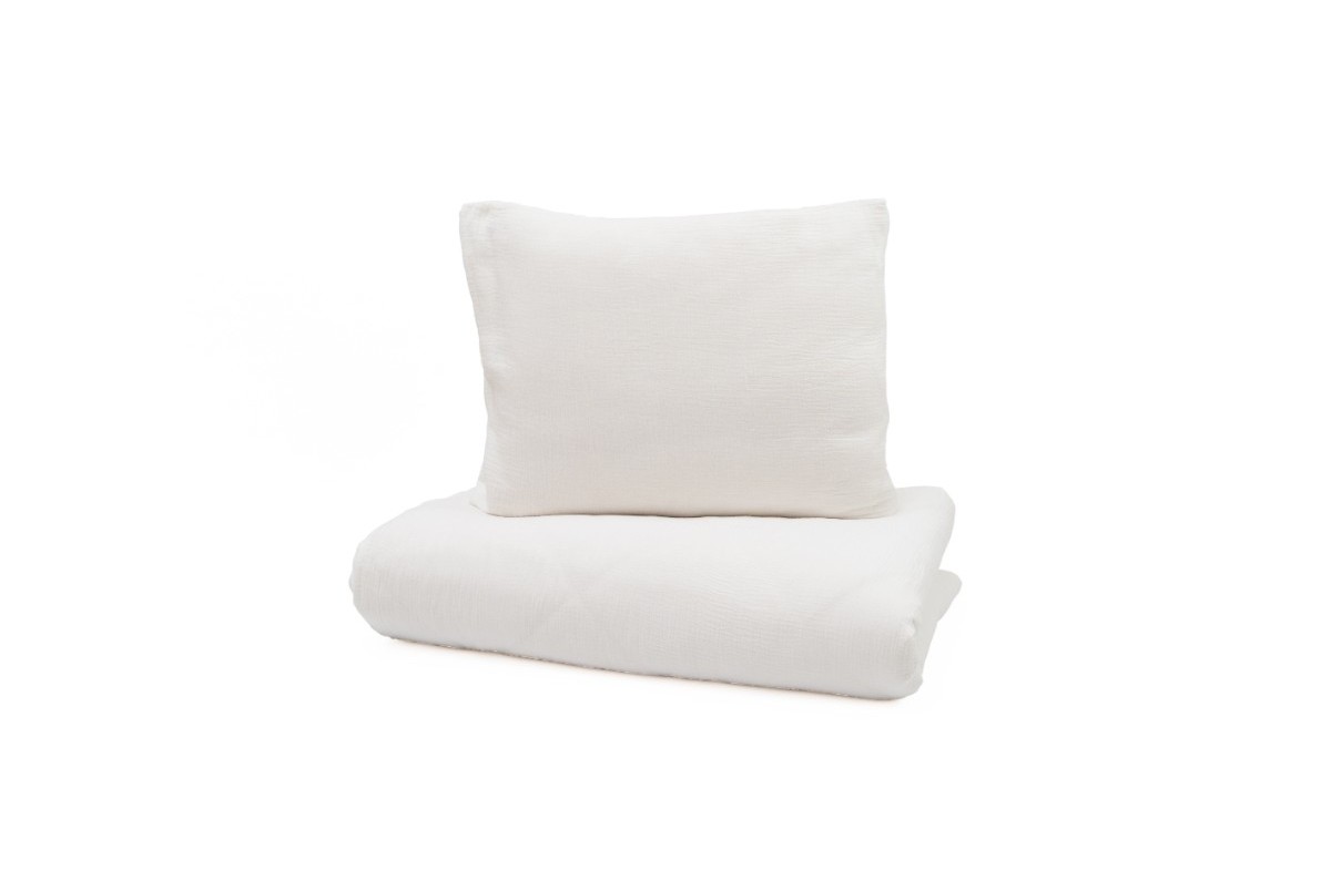 YappyMuslin White gultas veļa 150x200 / 50x60 cm