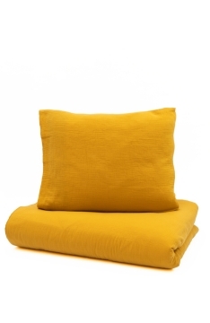  YappyMuslin Mustard gultas veļa 150x200 / 50x60 cm