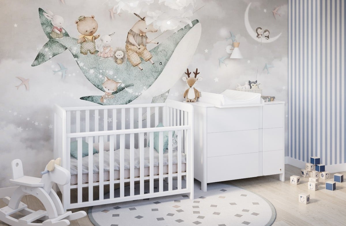  WHITE YappyLull baby cot and YappyClassic dresser