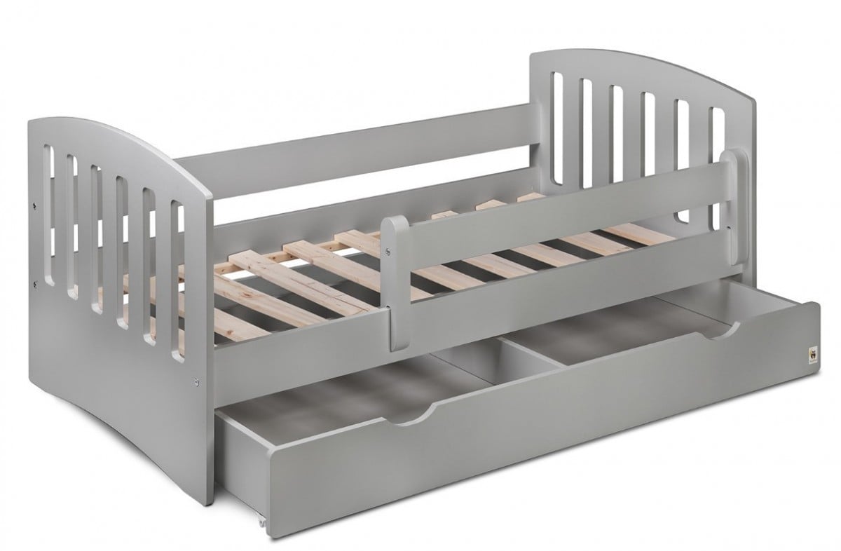  LIGHT GREY YappyLux toddler bed and YappyClassic dresser