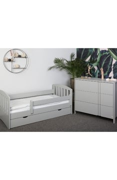 LIGHT GREY YappyLux pusaudžu gulta YappyClassic kumode 