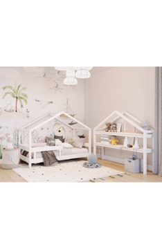WHITE YappyHytte house bed and YappyHytte shelf 