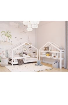 WHITE YappyHytte Namo Formos Lova ir YappyHytte lentyna