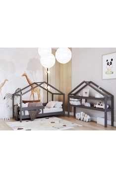 ANTHRACITE YappyHytte house bed and YappyHytte shelf 