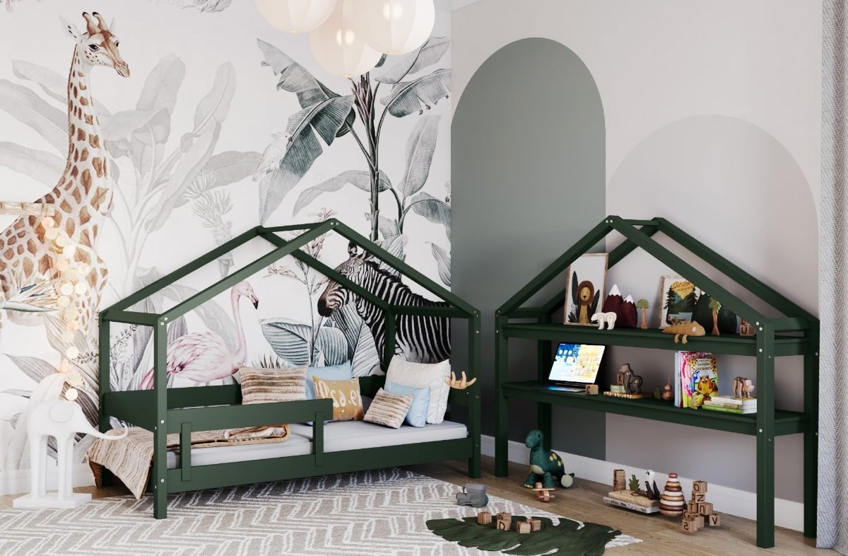  GREEN YappyHytte house bed and YappyHytte shelf 