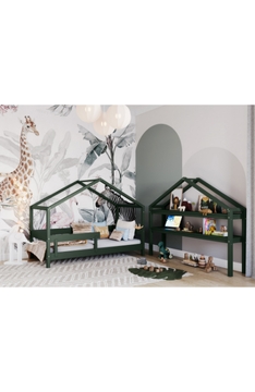 GREEN YappyHytte house bed and YappyHytte shelf 