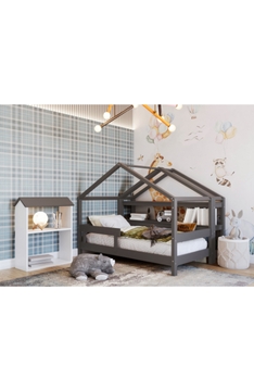 ANTHRACITE YappyHytte house bed, YappyHytte shelf and YappyHus shelf