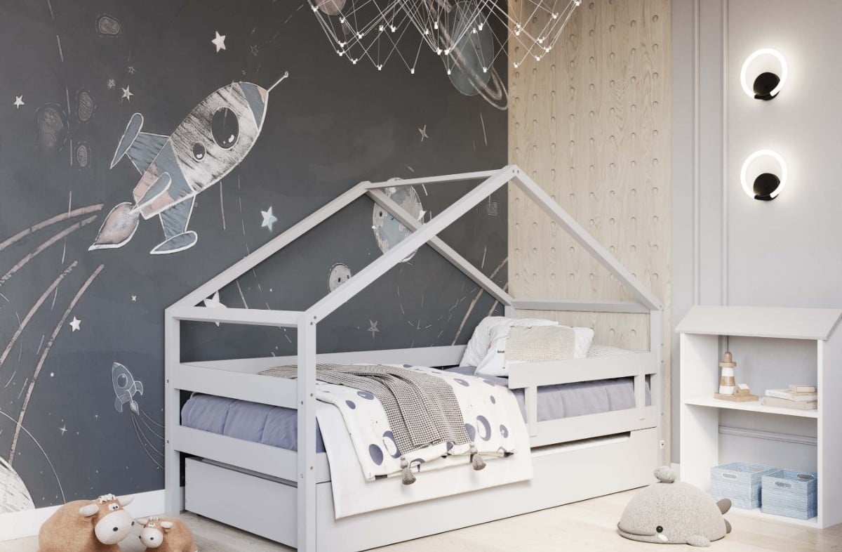  YappyHytte 200cm Hausbett, LIGHT GREY