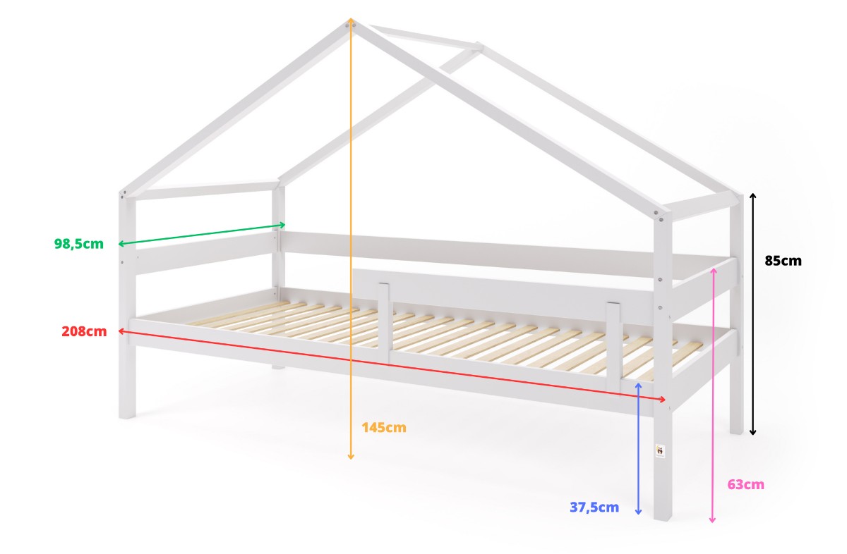  YappyHytte 200cm maja-voodi, LIGHT GREY