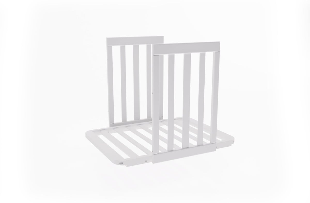  YappyÉtude crib set (short sides and mattress base) WHITE/SKYGREY