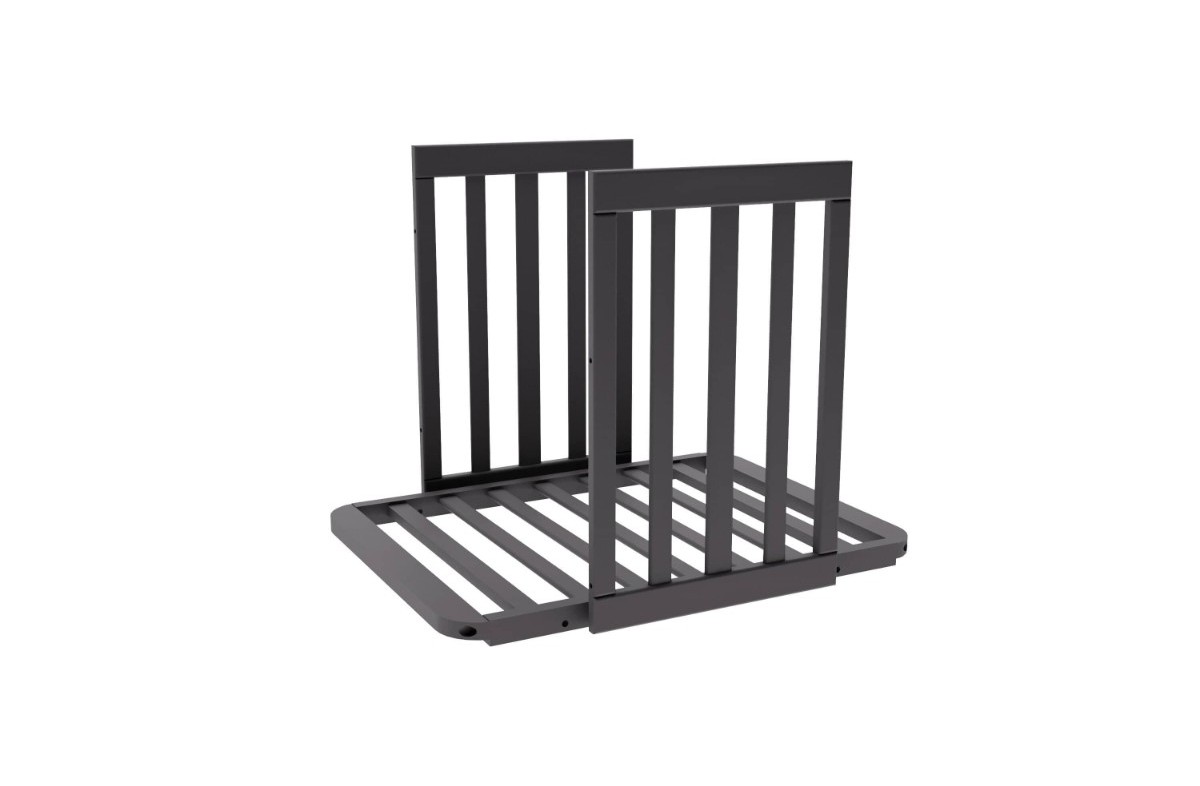  YappyÉtude crib set (short sides and mattress base) ANTHRACITE