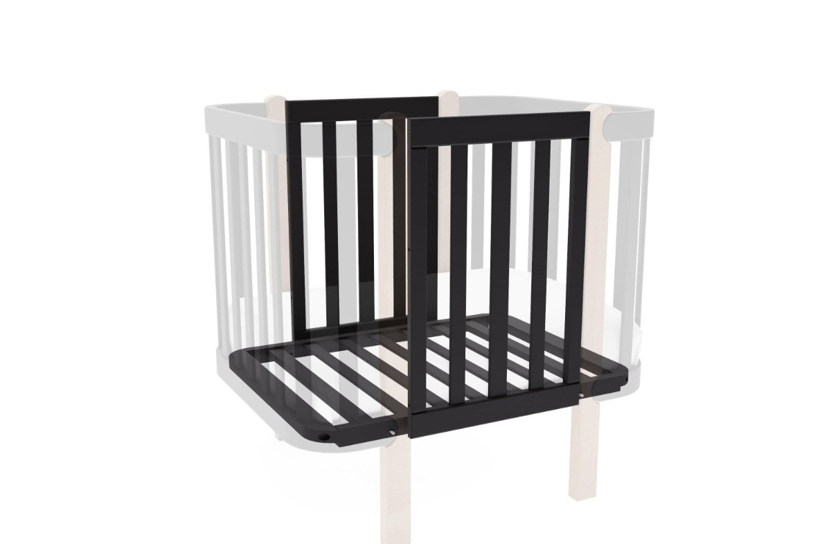  YappyÉtude crib set (short sides and mattress base) ANTHRACITE