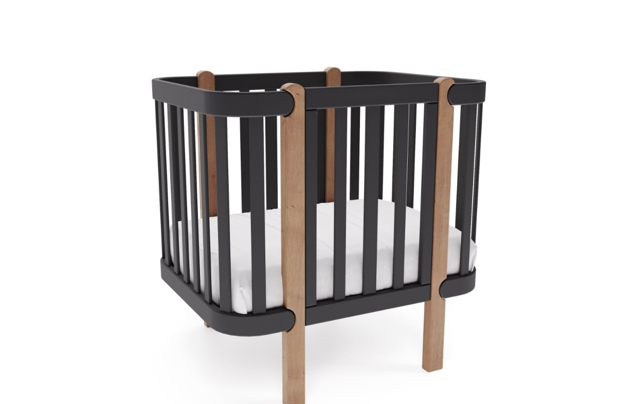  YappyÉtude crib set (short sides and mattress base) ANTHRACITE