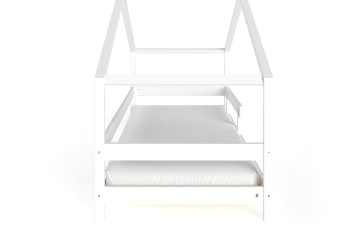  YappyHytte US TWIN SIZE (97 × 191 cm / 38″ × 75″) pusaudžu gulta - mājiņa + YappyMiniPocket matracis, WHITE