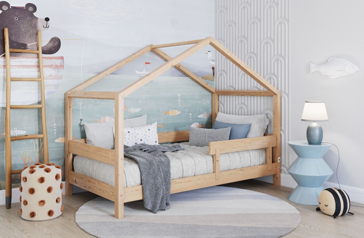  YappyHytte pusaudžu gulta - mājiņa, NATURAL