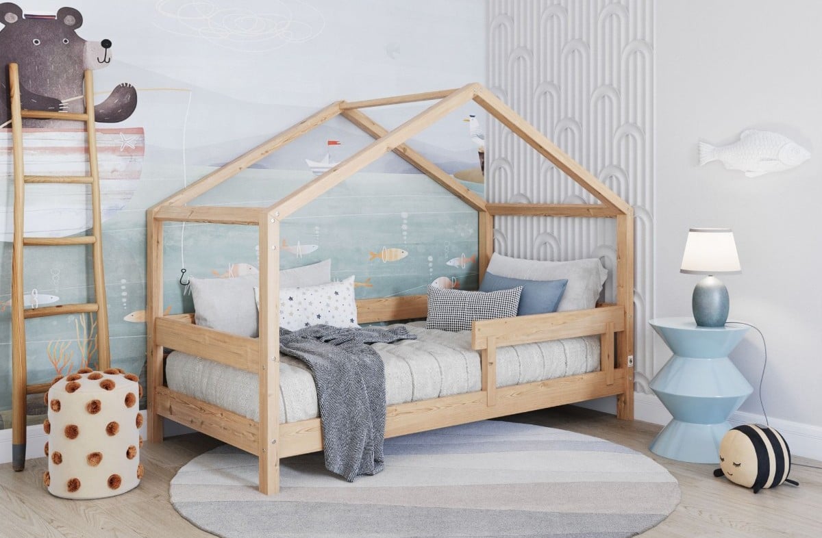  YappyHytte pusaudžu gulta - mājiņa, NATURAL