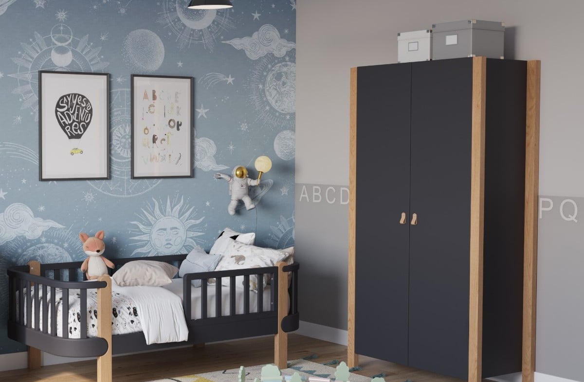  ANTHRACITE YappyÉtude Подростковая кровать и YappyÉtude шкаф