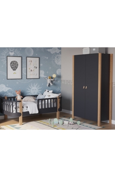 ANTHRACITE YappyÉtude toddler bed and YappyÉtude wardrobe