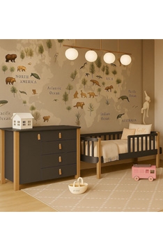 ANTHRACITE YappyÉtude toddler bed and YappyÉtude II dresser