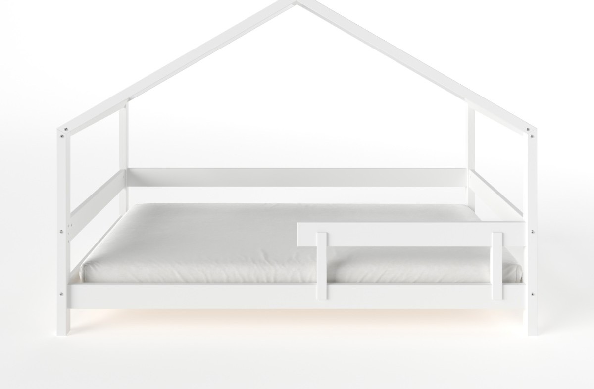  YappyHytte US TWIN SIZE (97 × 191 cm / 38″ × 75″) pusaudžu gulta–mājiņa + YappyMiniPocket matracis, WHITE