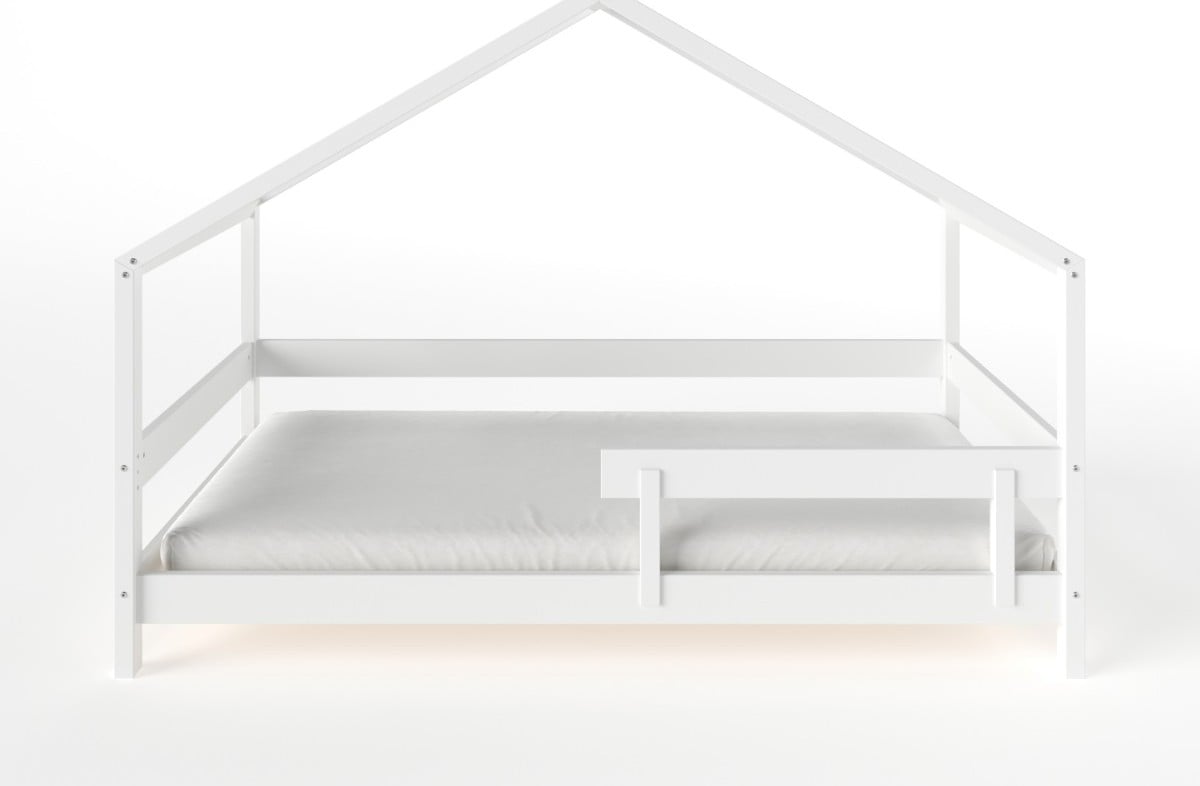  YappyHytte US TWIN SIZE (97 × 191 cm / 38″ × 75″) pusaudžu gulta–mājiņa + YappyMiniPocket matracis, WHITE