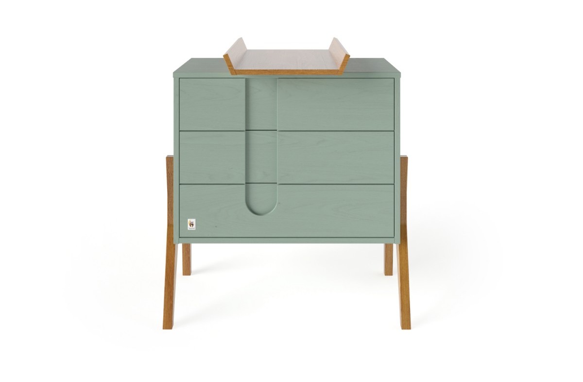  YappyIcon komoda su vystymo paviršiumi, SAGE GREEN